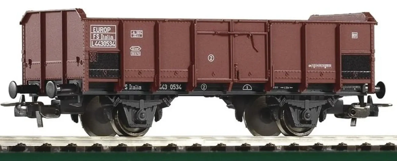 Piko 54142 Carro gondola a 2 assi FS colore marrone scala H0 epoca terza