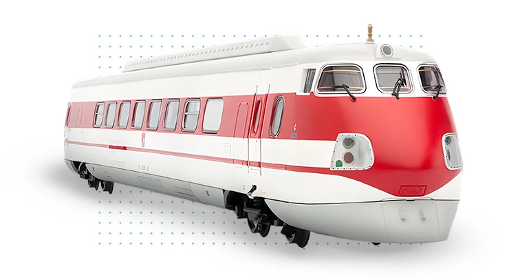 Modellino in scala del treno ETR 450 Pendolino FS bianco e rosso per modellismo ferroviario