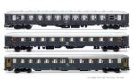 Rivarossi HR4412 Set di 3 carrozze passeggeri, nel colore grigio ardesia, delle FS per il treno espresso 234/235 Remus da Roma a Vienna