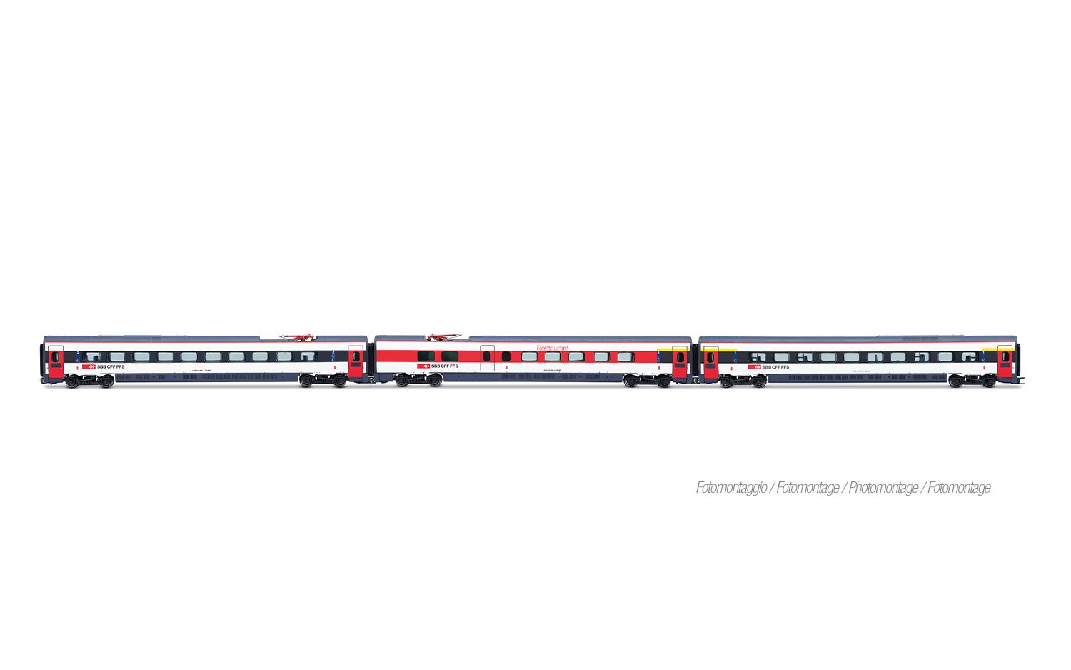 Lima-HL4690-01 Lima Expert HL4690 Set di 3 carrozze passeggeri aggiuntive, di cui una ristorante, per ETR 610 delle SBB CFF FFS nella livrea ICN, Pitzalis Modellismo