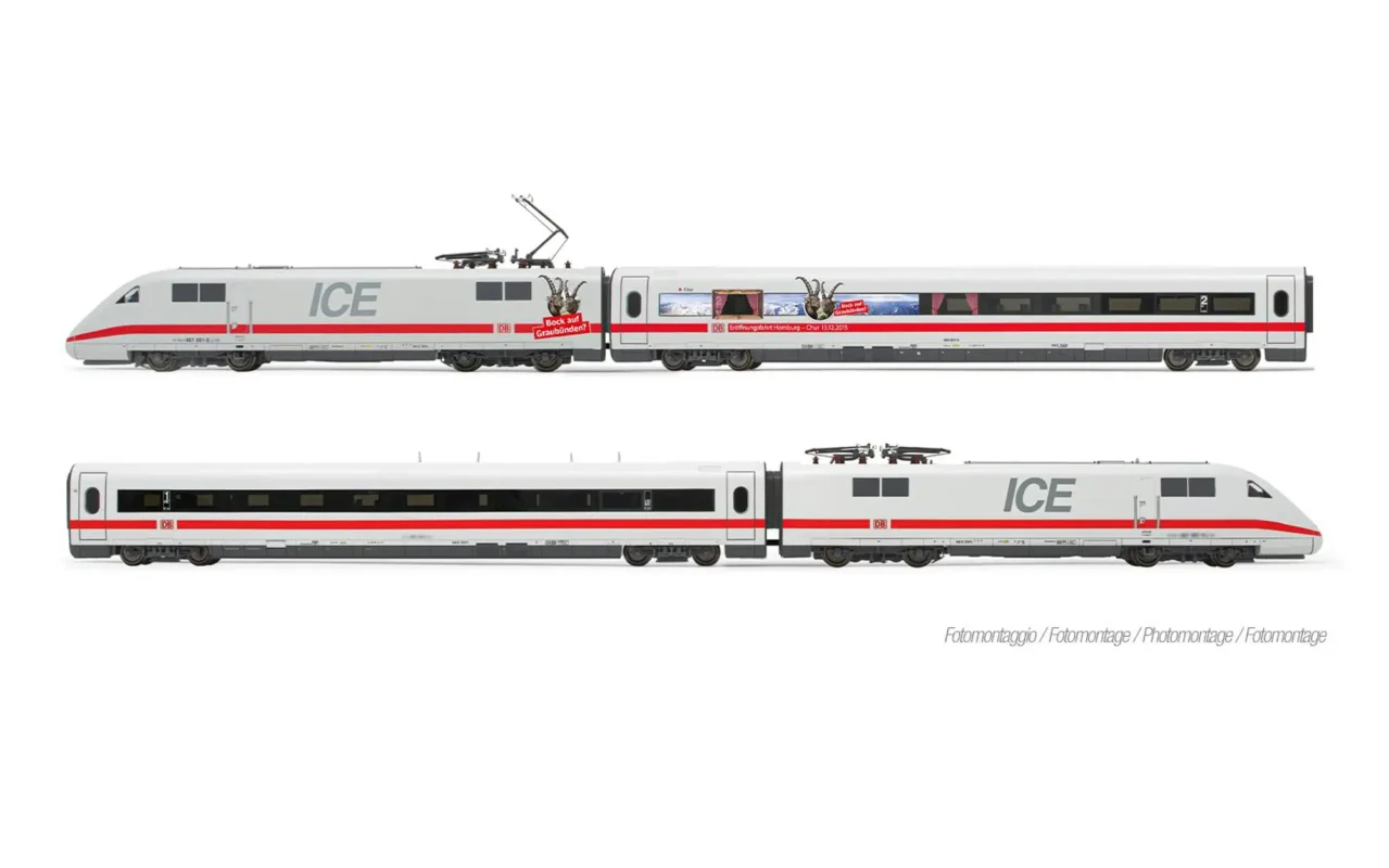 Lima Expert HL1755 Set base di 4 unità dell'Elettrotreno ICE 1 delle DB AG, Tz 186 "Chur" nella livrea “Bock auf Graubünden”, Pitzalis Modellismo