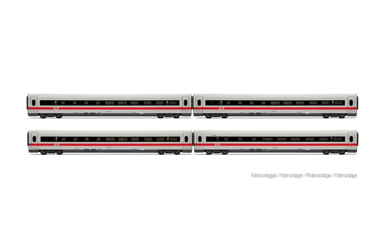 Lima HL4687 Set di 4 carrozze passeggeri aggiuntive, una di prima e tre di seconda classe, per Elettrotreno ICE 1 Tz 186 denominato “Chur” delle Deutsche Bahn AG nella livrea "Bock auf Graubünden”, Pitzalis Modellismo