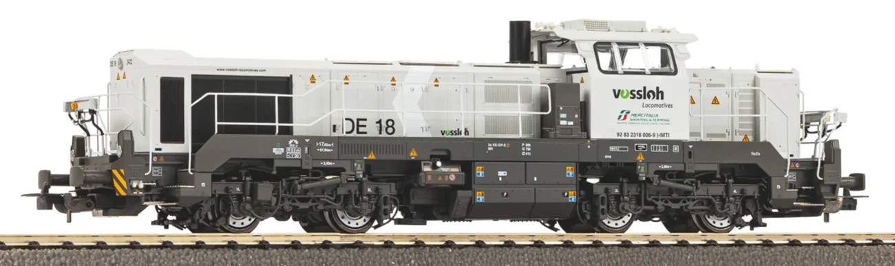 Piko 52364 Locomotiva diesel Vossloh DE18 di Mercitalia Rail in livrea bianca con scritte nere, scala H0 epoca sesta, Pitzalis Modellismo