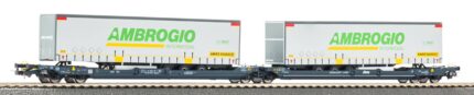 Piko 24635, Carro tasca T3000e Cemat Mercitalia Intermodal, 2 rimorchi Ambrogio, Scala H0, Epoca VI