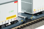 Piko 24635, Dettaglio articolazione, Carro tasca T3000e Cemat Mercitalia Intermodal, 2 rimorchi Ambrogio, Scala H0, Epoca VI