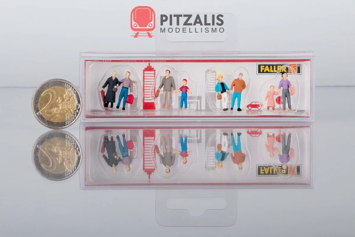 Faller 151620, Set di 4 coppie (8 personaggi) per plastici ferroviari , Scala H0, Pitzalis Modellismo