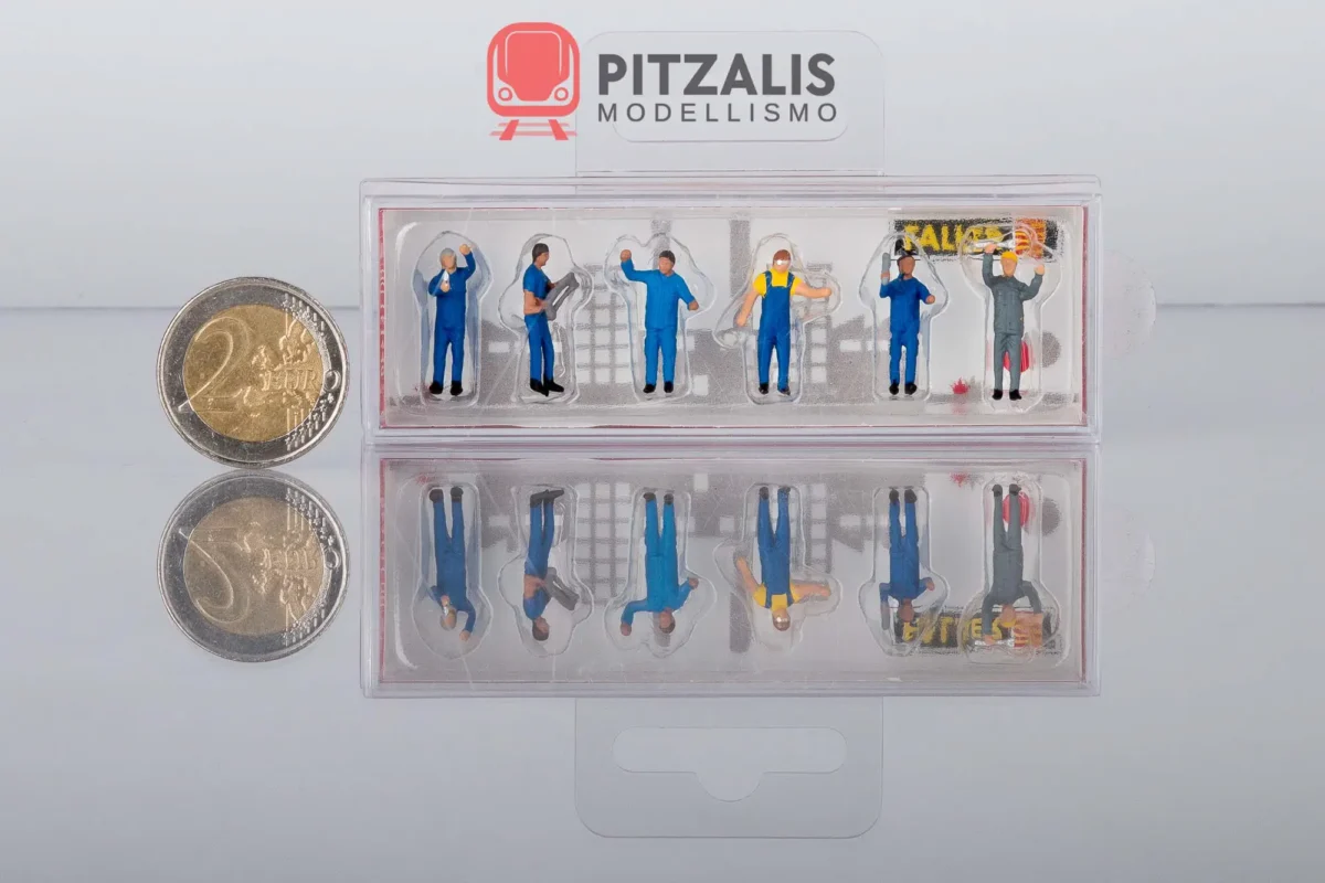 Faller 151640, Set di 6 personaggi meccanici industriali per plastici ferroviari, Scala H0, Pitzalis Modellismo