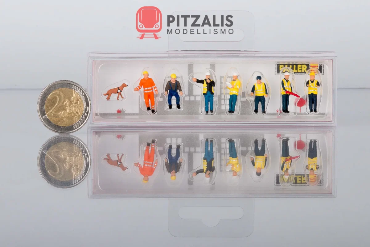 Faller 151645, Set di 8 personaggi operai al porto dei container per plastici ferroviari, Scala H0, Pitzalis Modellismo