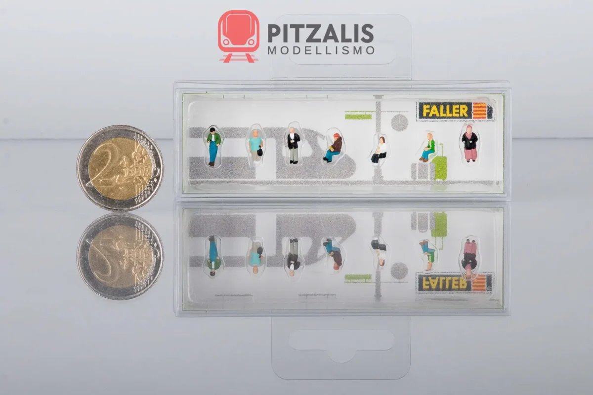 Faller 155604, Set di 7 personaggi persone in attesa per plastici ferroviari, Scala N, Pitzalis Modellismo